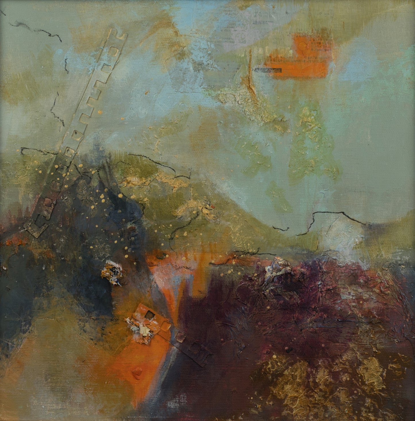 Imaginary landscape-orange cloud