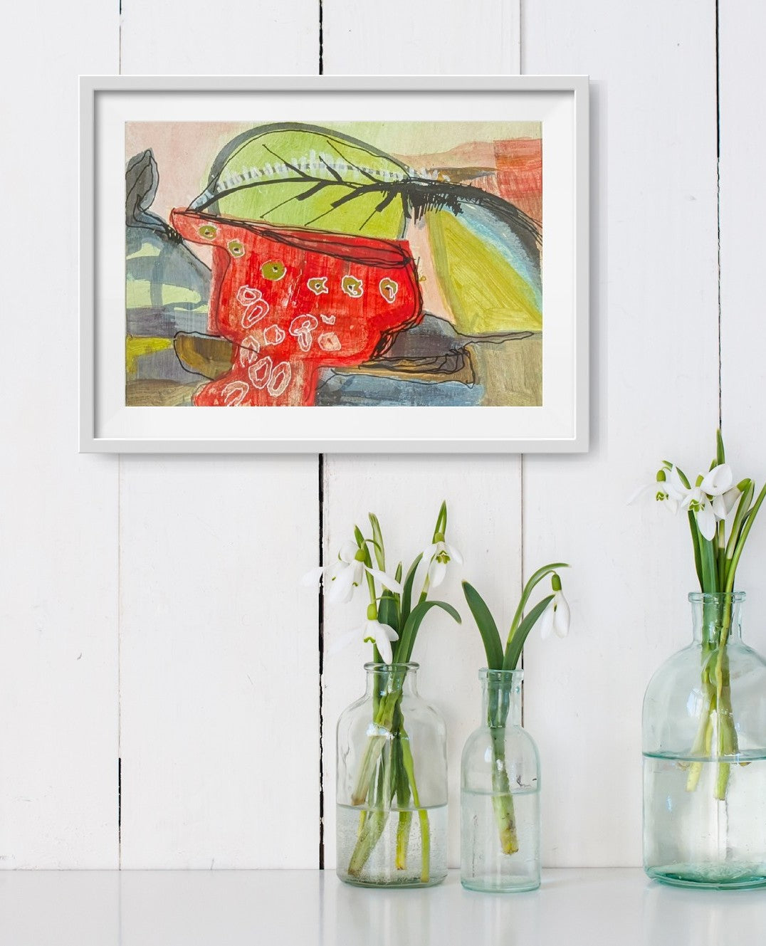 Colander and leaf - SOLD