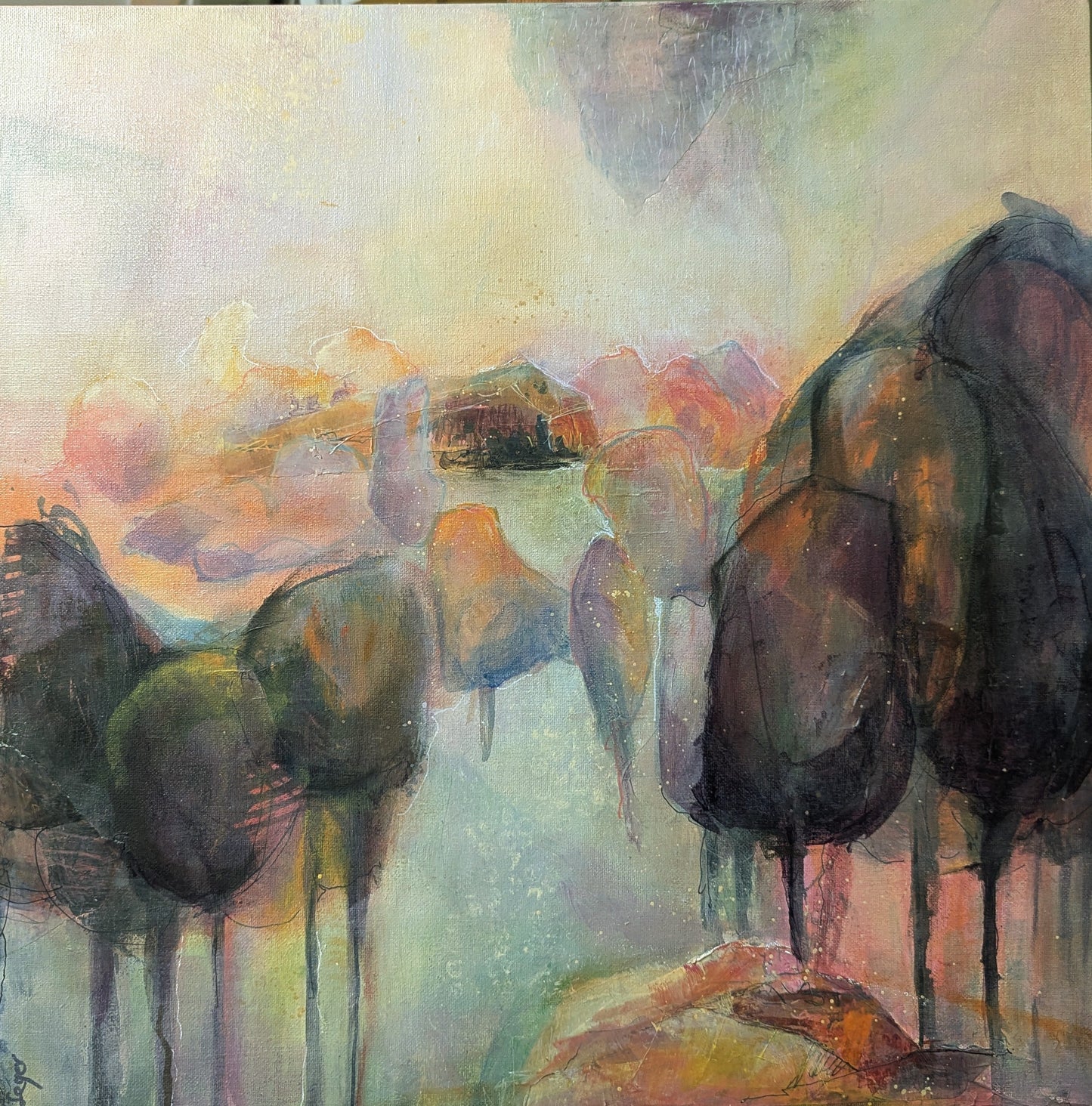 Find me behind the blossoms