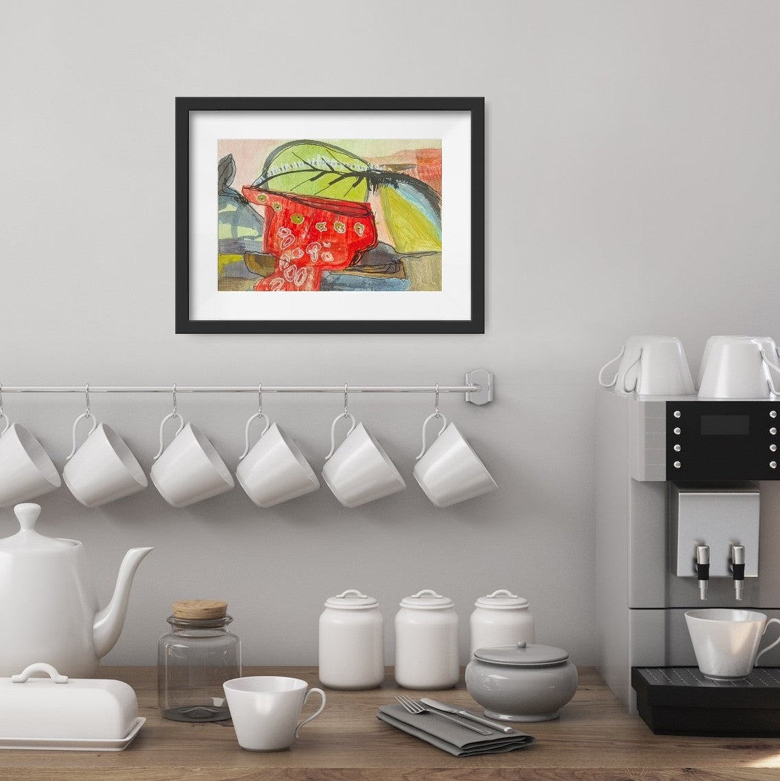 Colander and leaf - SOLD