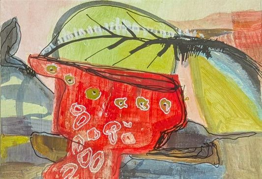 Colander and leaf - SOLD