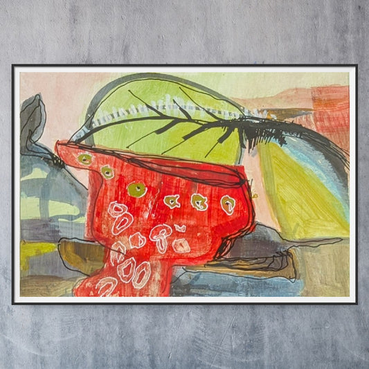 Colander and leaf - SOLD